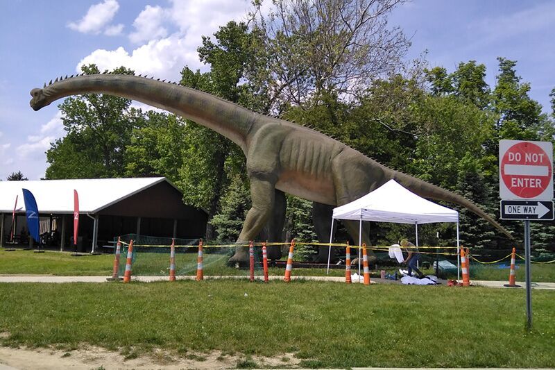 Dubai Park Installation of Simulated Dinosaurs